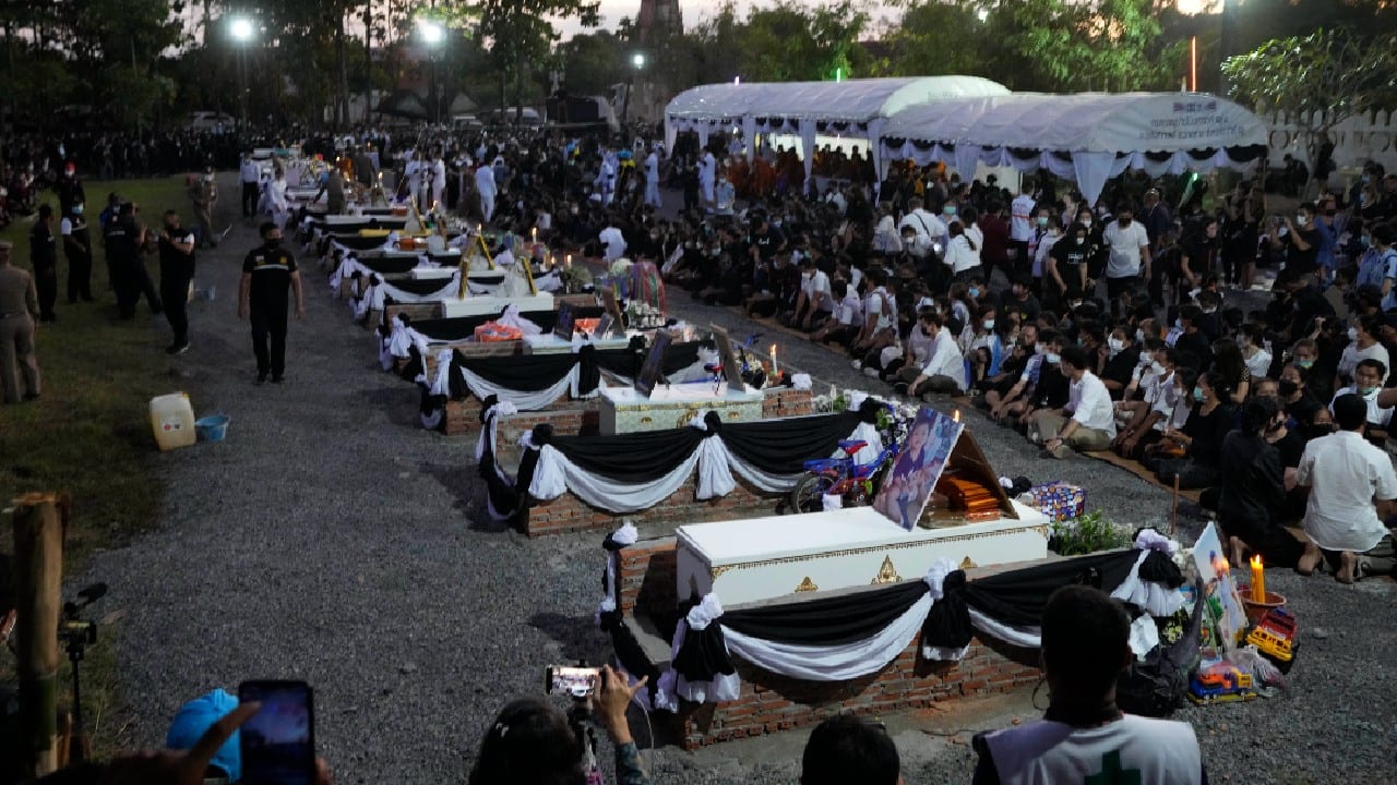 And in Thailand, the deadliest mass killing in the country left 36 dead when a fired police officer stormed a rural day care center and massacred mostly preschoolers. (Image: AP)