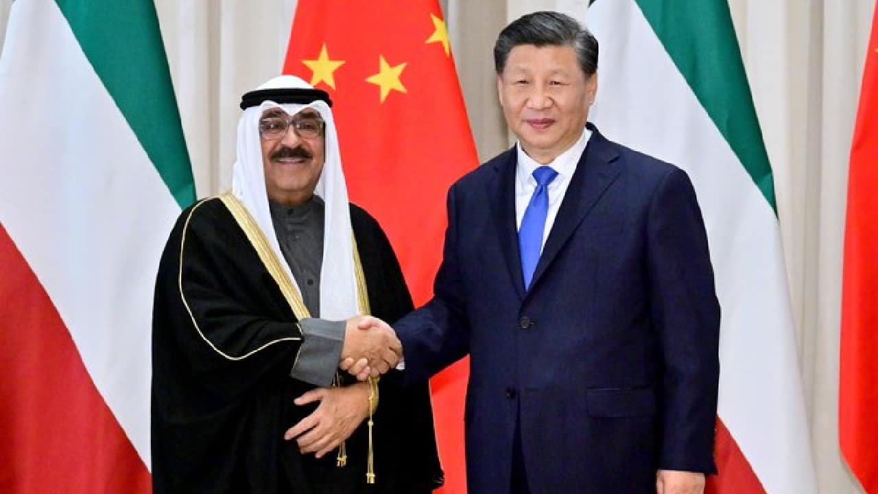 China's President Xi met with Crown Prince Sheikh Mishal Al-Ahmad Al-Jaber Al-Sabah of Kuwait. China will remain a partner that Kuwait can trust, according to the China government official. (Image: Twitter @SpokespersonCHN)