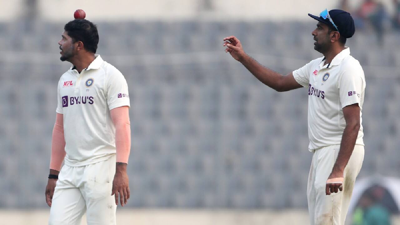 Fast bowler Umesh Yadav and off-spinner Ravichandran Ashwin shared eight wickets to put India on top against Bangladesh on day one of the second cricket test on December 22. (Image: AP)