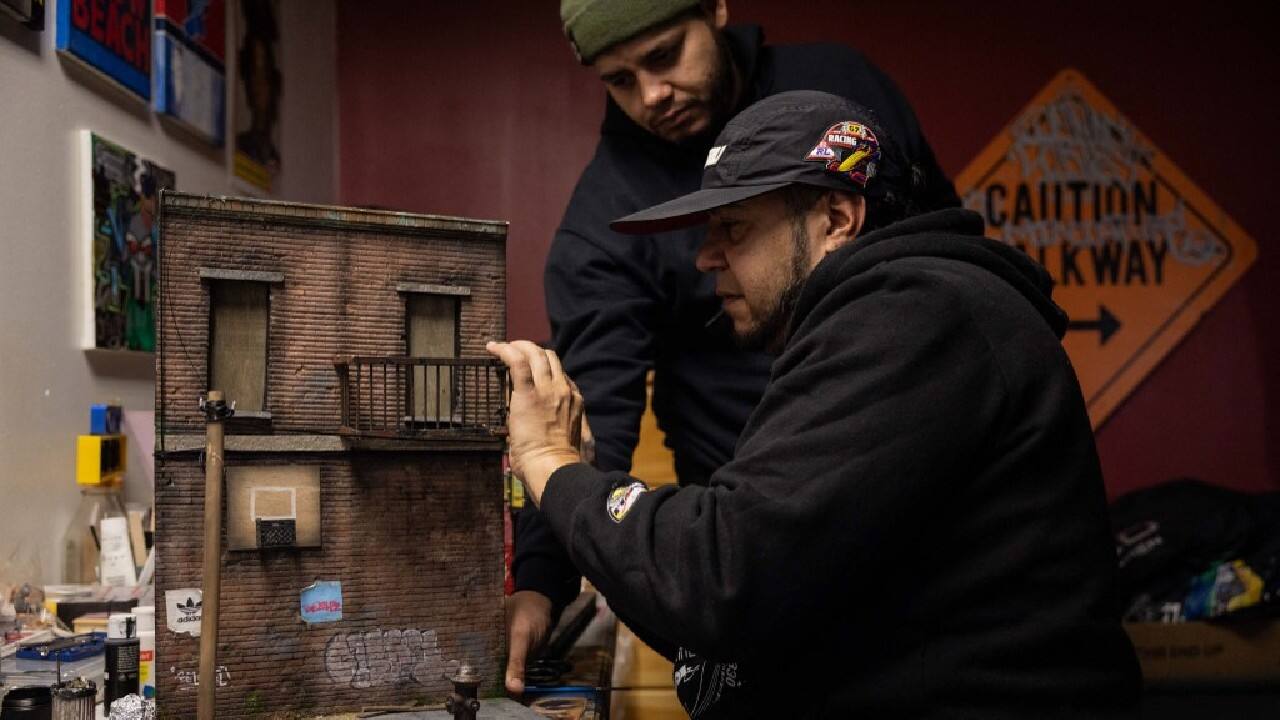 In March 2022, four of Cortes' works were sold in a hip-hop auction at Sotheby's. They included an ice-cream truck that went for $2,200. And he has branched out, building a miniature replica of an Atlanta restaurant for its owner, the rapper 2 Chainz. But Cortes' heart remains in Brooklyn. &quot;He has really captured the grimy, gritty atmosphere that was the birthplace for a lot of the '90s style of hip-hop music,&quot; said Monica Lynch, former head of Tommy Boy Records and a consultant on the Sotheby's auction. (Image: AFP)