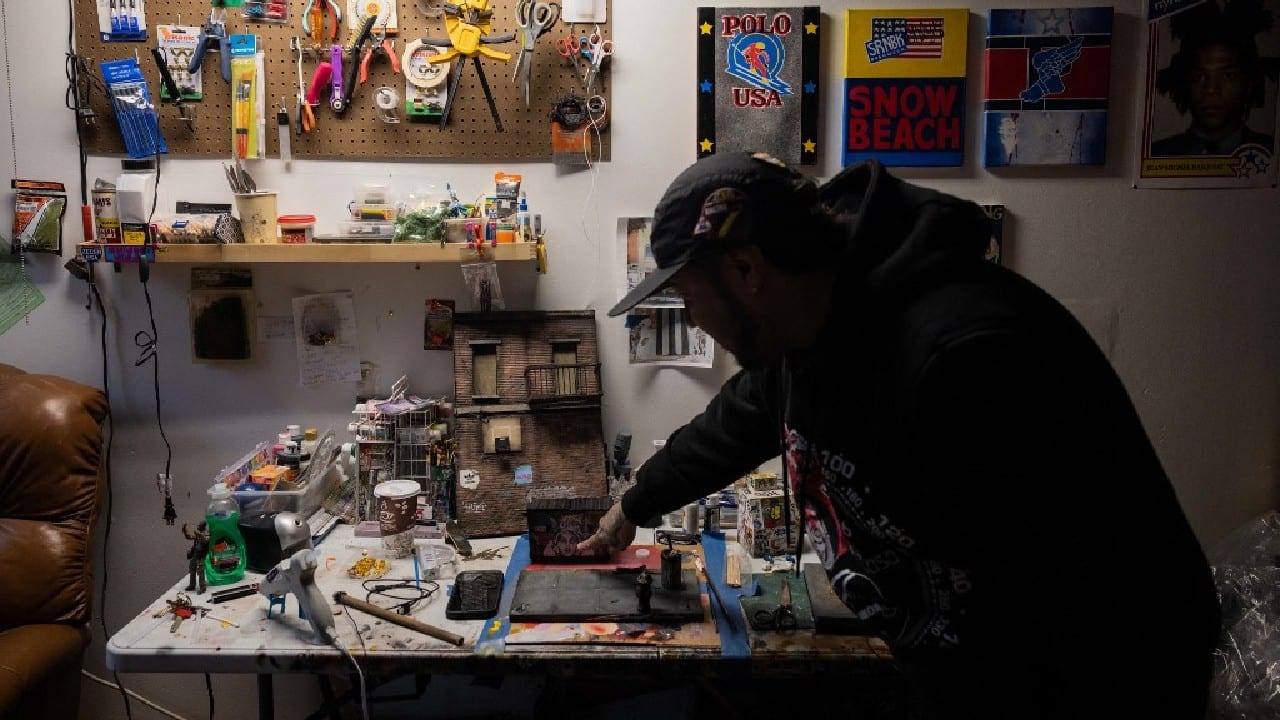 Cortes was not always an artist -- he has worked in sales, construction, and at a homeless shelter. But the pandemic changed his life, pushing him to take more seriously what had been an enjoyable pastime. After he displayed his first creations on social media, his work &quot;just took off,&quot; he said. Artistic label Mass Appeal, which partners with rap legend Nas, commissioned him to do a model of a ghetto-blaster boombox for the cover of a mini album by DJ Premier (&quot;Hip Hop 50: Vol. 1&quot;). (Image: AFP)