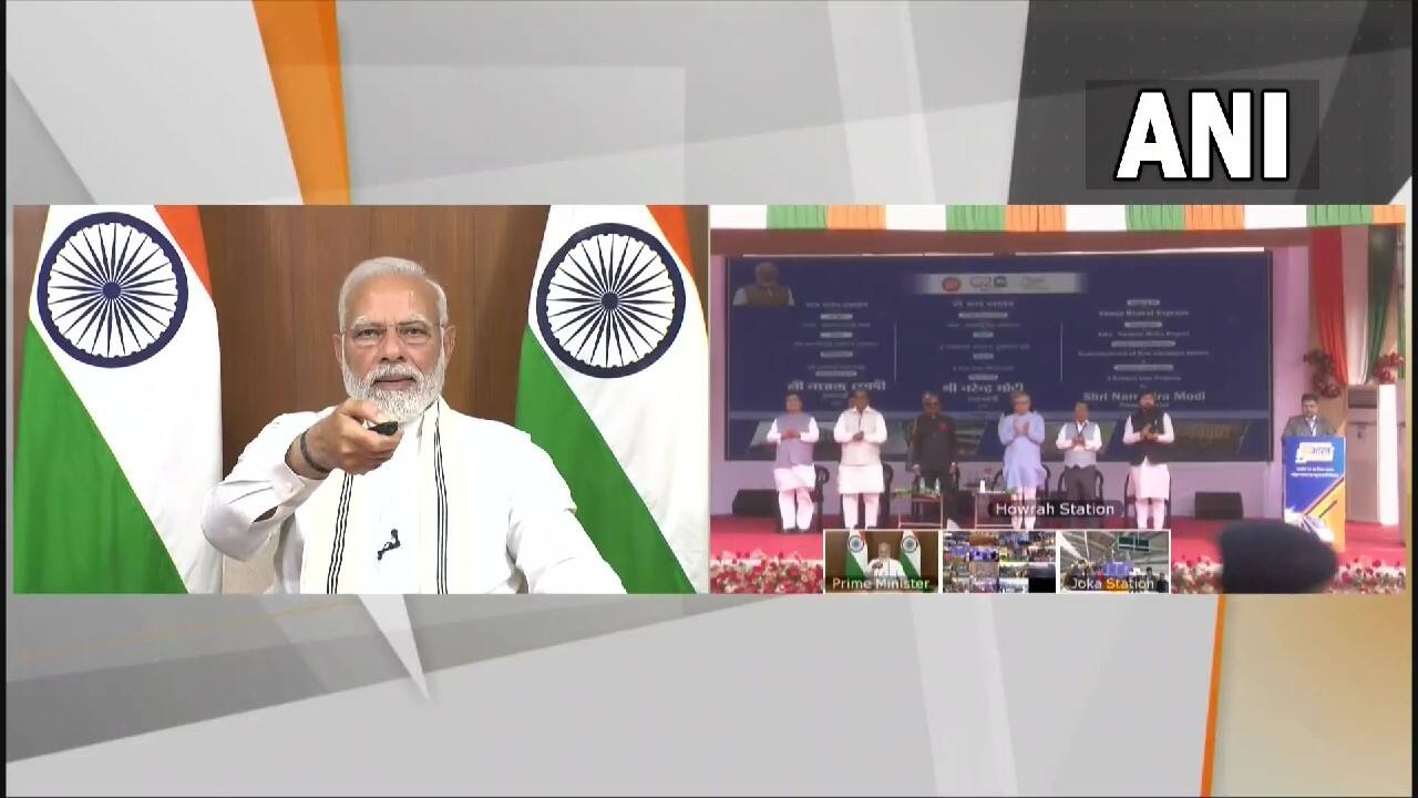 Modi also inaugurated and laid the foundation stone for various Railway projects in West Bengal virtually. &quot;The central government is making record investment to modernise the Indian Railways. Now, modern trains like the Vande Bharat express, Tejas express and the Humsafar express are being made in India. In the next eight years, we'll see railways on a new journey of modernisation,&quot; PM Modi said. (Image: ANI) (With inputs from agencies)