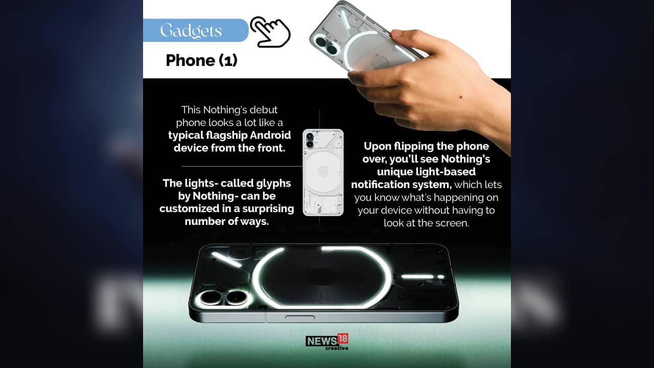 Phone (1) | This Nothing's debut phone looks a lot like a typical flagship Android device from the front. (Image: News18 creative)
