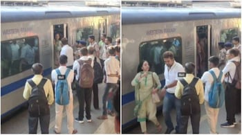 A viral video shows a woman refusing to get off a crowded train coach (Image: _aamchi_mumbai_/Instagram)