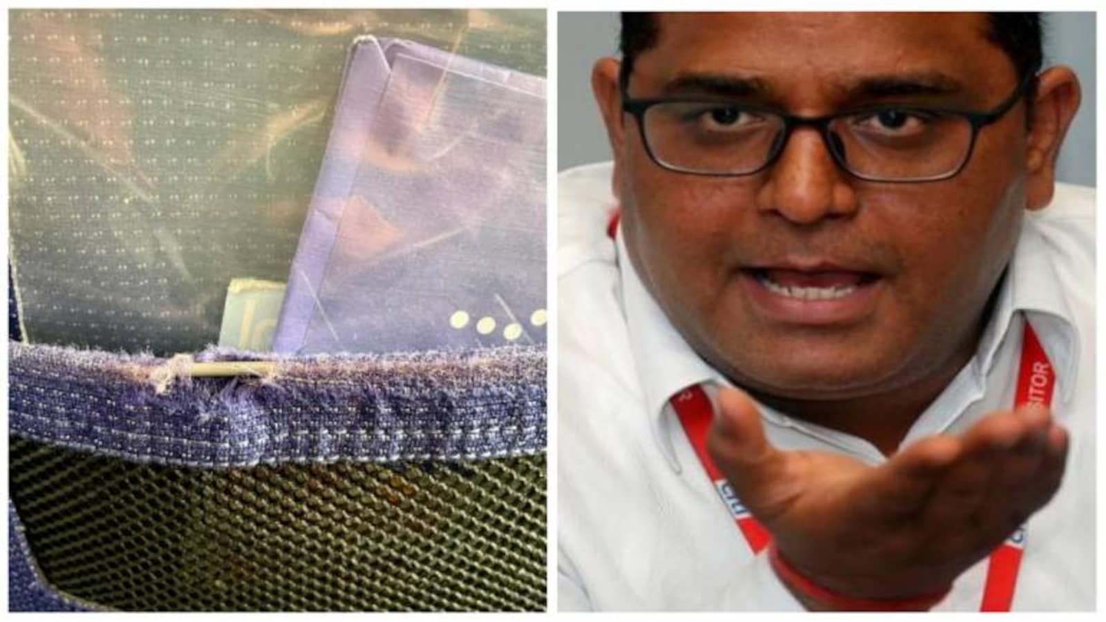 paytm chief vijay shekhar sharma spotted a torn seat pocket on this airline