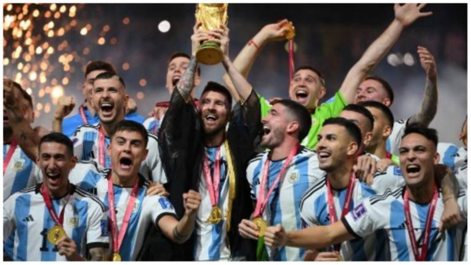 Argentina fans who went topless to celebrate victory in Qatar