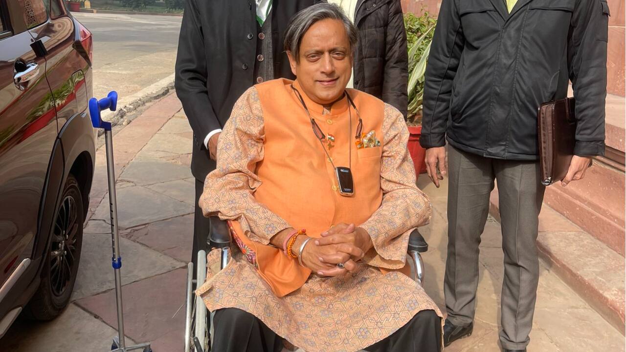 Shashi Tharoor enters Parliament in wheelchair, says it's 'poorly equipped' for the disabled