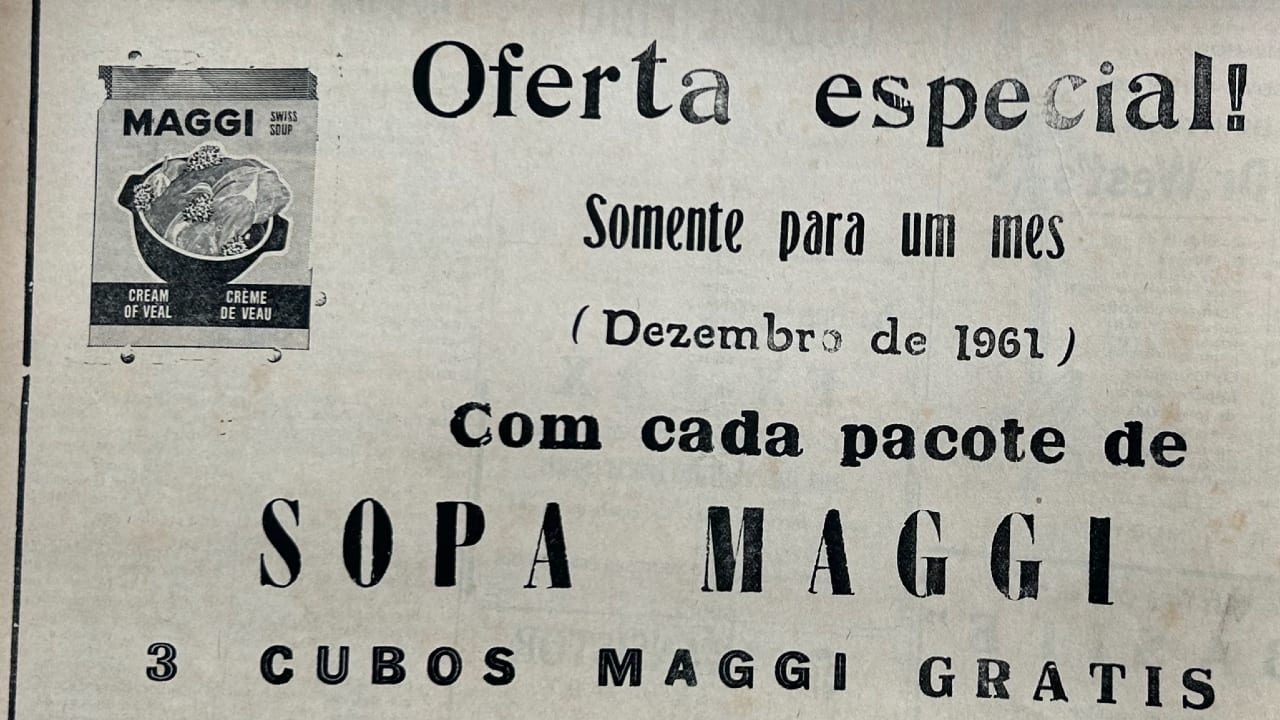 A Maggi ad in a local newspaper in December 1961. (Photo courtesy of Krishnadas Shama State Central Library, Goa)