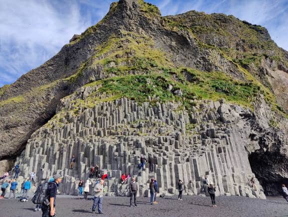 Horizontal columns of basalt cliffs, Iceland. (Photo: Kalpana Sunder)