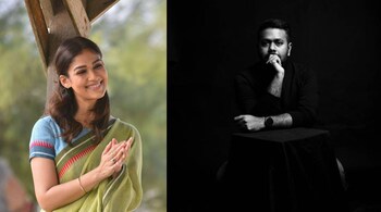Nayanthara in a still from 'Connect' (2022); (right) film director Ashwin Saravanan. (Photo: Twitter)