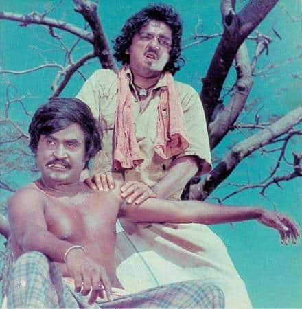 Rajinikanth and Kamal Haasan in Bharathiraja's '16 Vayathinile' (1977).