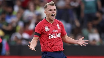 England's all-rounder Sam Curran with the base price Rs 2 crore, becomes the most expensive player ever to be bought in Indian Premier League. Curran has been bought by Punjab Kings for a whopping Rs 18.5 crore. (Image: AFP)