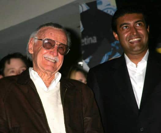 The late Stan Lee (left) with Sharad Devarajan.