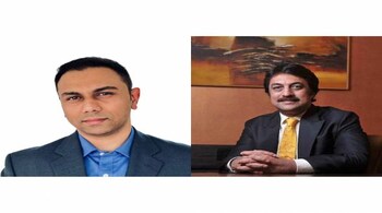 (L) Prateek Srivastava, founder of Droneacharya Aerial Innovations and (R) investor Shankar Sharma