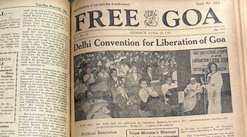 Aruna Asif Ali addressing the Delhi Convention for Liberation of Goa in April 1961. (Photo courtesy of Krishnadas Shama State Central Library, Goa)