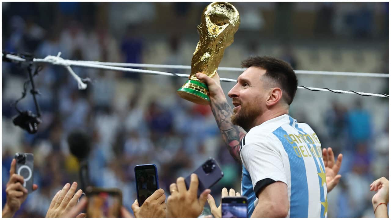Messi World Cup Trophy Wallpaper  TubeWP