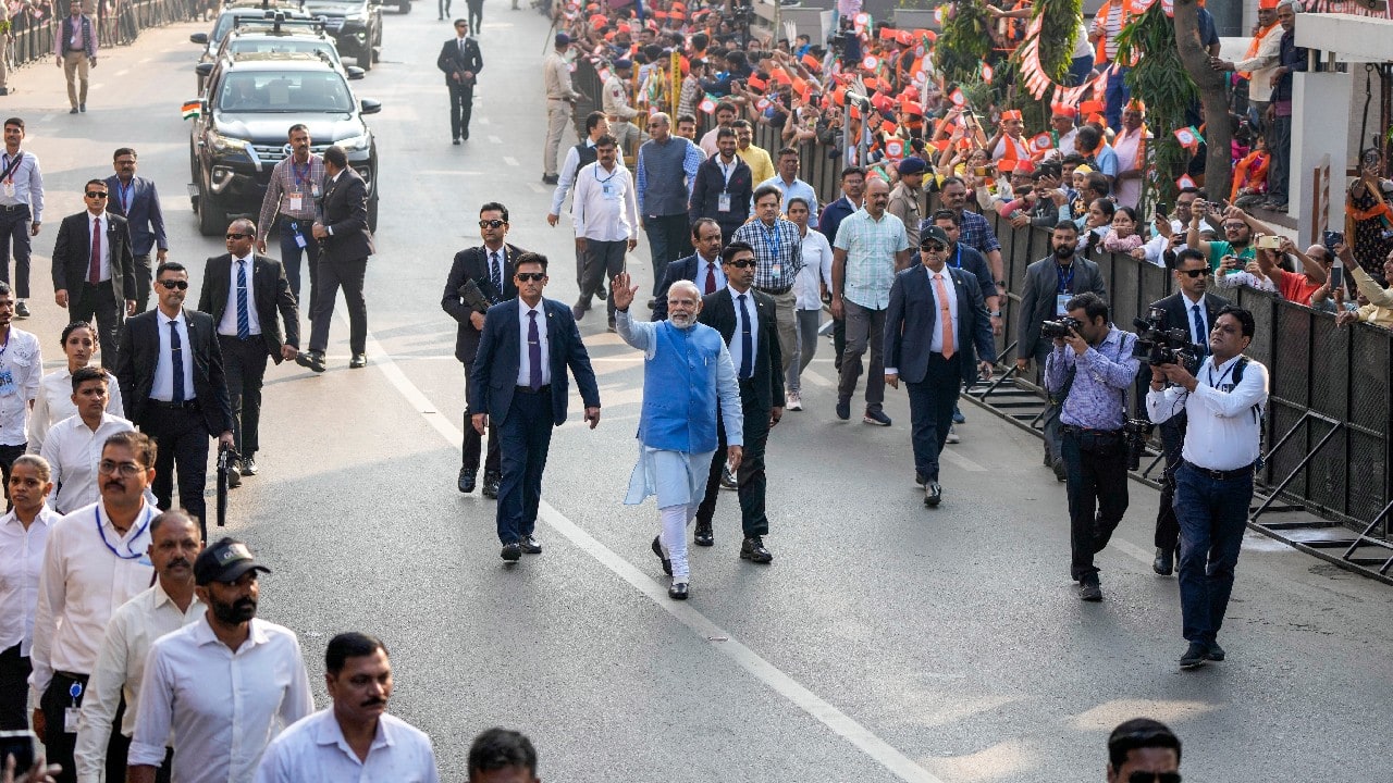 Prime Minister Narendra Modi appealed to the people to vote in large numbers in the second phase of the Gujarat assembly polls and also in several by-polls across the country on December 5. The Prime Minister also lauded the Election Commission of India for conducting the election peacefully. (Image: AP)