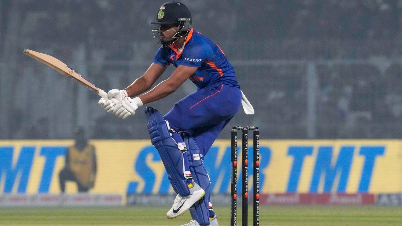 India was down to 62-3 and it became 86-4 when Shreyas Iyer (28) was out lbw to Kasun Rajitha. (Image: AP)