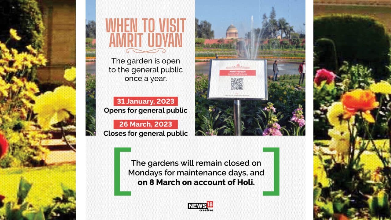 The garden will remain closed on Mondays for maintenance days, and on March 8 on account of Holi. (Image: News18 Creative)