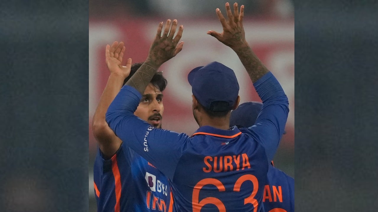 Conway, who smashed 12 fours and eight sixes in his 100-ball blitz, looked unstoppable until tearaway quick Umran Malik got the batsman caught at mid-wicket. (Image: AP) Conway, who smashed 12 fours and eight sixes in his 100-ball blitz, looked unstoppable until tearaway quick Umran Malik got the batsman caught at mid-wicket. (Image: AP)