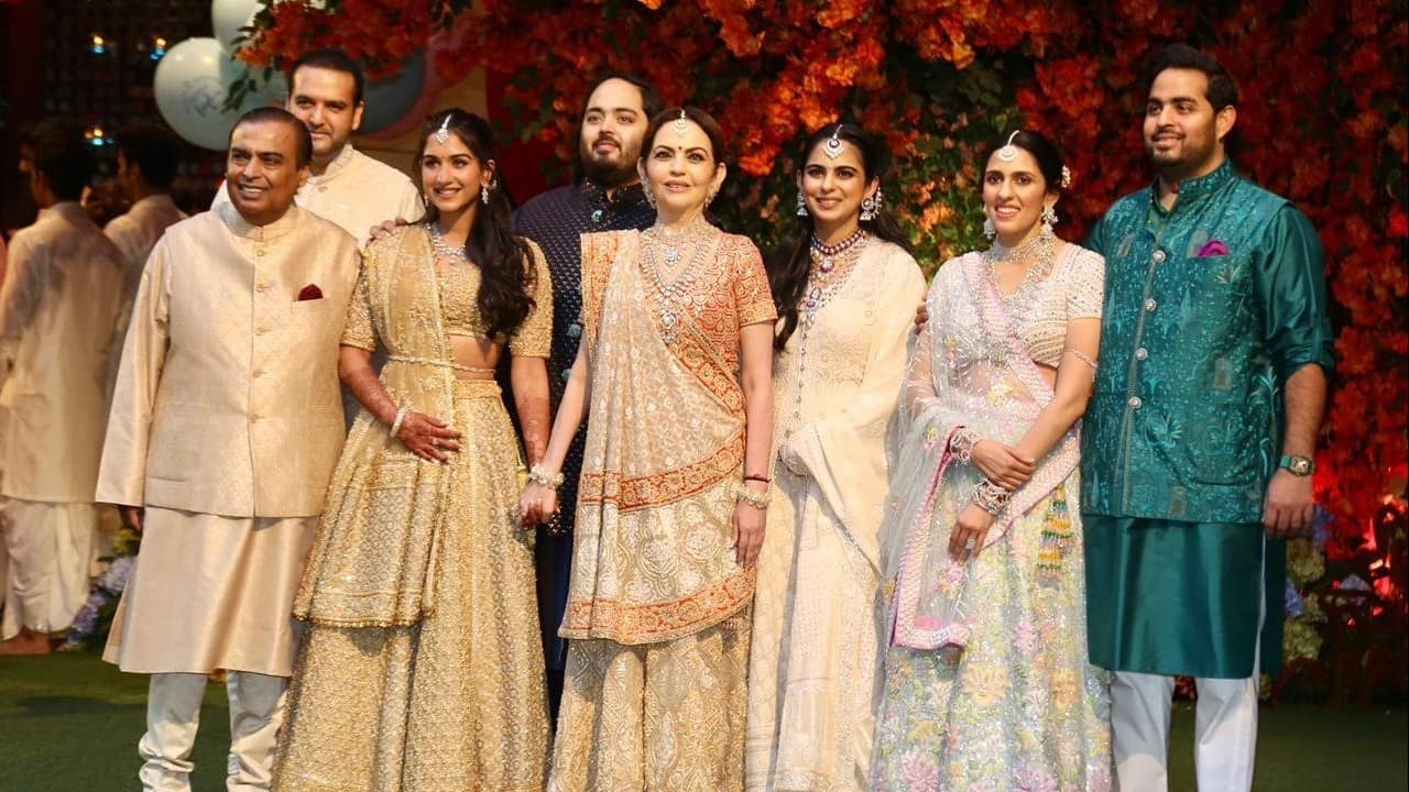 Anant Ambani, Radhika Merchant pose with family at their engagement ceremony at Antilia See pics picture