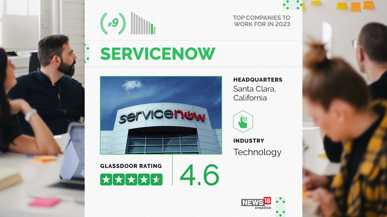 Rank 9 | ServiceNow | Headquarters: Santa Clara, California | Industry: Technology | Rating: 4.6 (Image: News18 Creative)