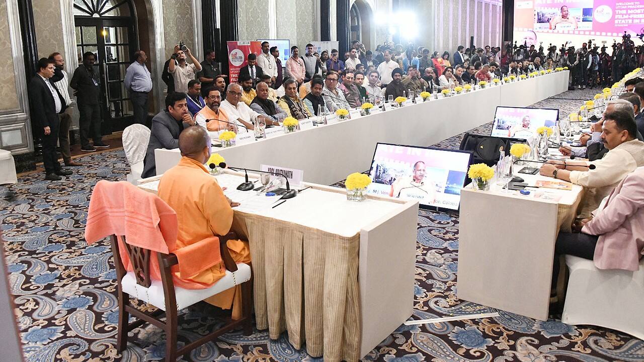 The Chief Minister met prominent Bollywood personalities during his two-visit to Mumbai. Adityanath pitched his state as a safe investment destination and also interacted with prominent Bollywood personalities during his visit to Mumbai. Presenting Uttar Pradesh as a film-friendly state at a separate event in the metropolis, the CM invited prominent members from the entertainment industry to explore his state as a film-making destination. (Image: Twitter @myogioffice)