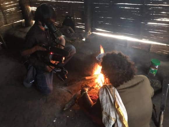 Bansal with Bomman during the shoot of 'The Elephant Whisperers'. (Photo courtesy Anand Bansal)
