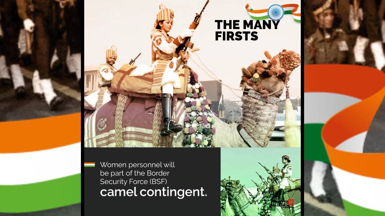 For the first time, women personnel will be part of the Border Security Force (BSF) camel contingent at the Republic Day parade at Kartavya Path on January 26. (Image: News18 Creative)