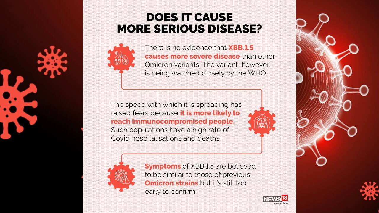 There is no evidence that XBB.1.5 causes more severe disease than other Omicron variants. The variant, however, is being watched closely by the WHO. (Image: News18 Creative)