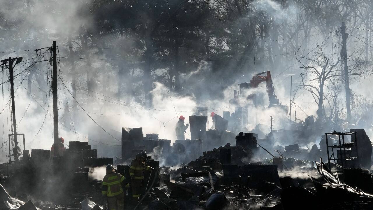 Shin said it was presumed that the fire began at one of the village’s homes made with plastic sheets and plywood. He said the cause of the fire was being investigated. The news of the fire alarmed South Korean President Yoon Suk Yeol, who while visiting Switzerland for the Davos meetings instructed officials to mobilize all available resources to minimize damage and casualties, his spokesperson Kim Eun-hye said. (Image: AP)