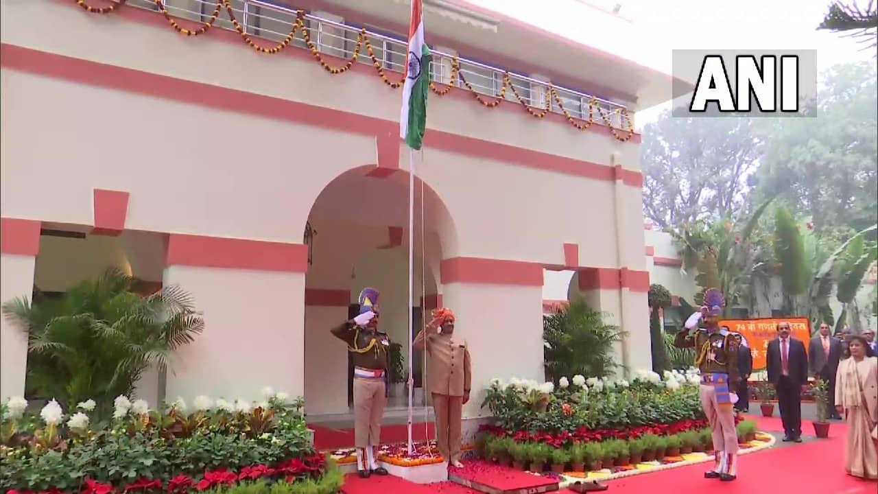 Lok Sabha Speaker Om Birla unfurls the Tricolour at his residence in Delhi. &quot;I extend heartfelt greetings to everyone. It's the day to remember contributions of those who gave their lives for Maa Bharati and continue to be our inspiration. Also the day to remember those who played significant role in drafting Constitution of the largest democracy,&quot; the Lok Sabha Speaker said.