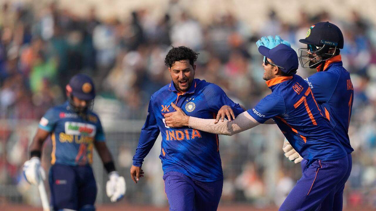 Yadav also dismissed Charitha Asalanka (15) and bowled Dasun Shanaka (2) as Sri Lanka fell from 102-1 to 126-6 in 7.2 overs. Sri Lanka managed to cross 200 only thanks to Dunith Wellalage's 32 off 34 balls. (Image: AP)
