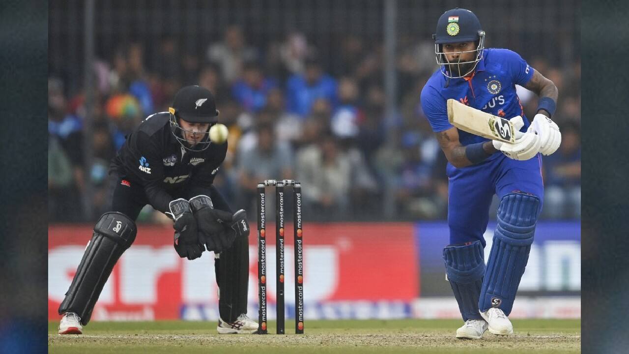 New Zealand's bowlers hit back after the pair's departure as India slipped to 293-5 before Hardik Pandya took charge, boosting the total with a 38-ball 54. (Image: AFP) New Zealand's bowlers hit back after the pair's departure as India slipped to 293-5 before Hardik Pandya took charge, boosting the total with a 38-ball 54. (Image: AFP)
