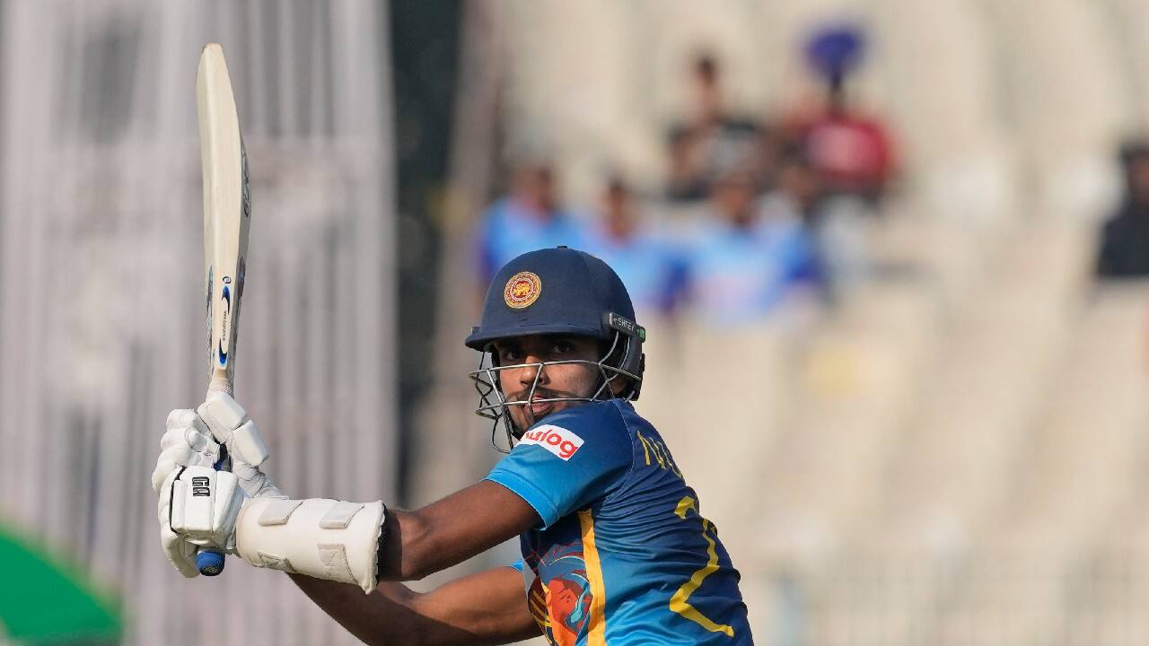 Fernando put on 73 runs for the second wicket with Kusal Mendis (34). But when Mendis was trapped by Yadav in the 17th over, Sri Lanka collapsed. (Image: AP)