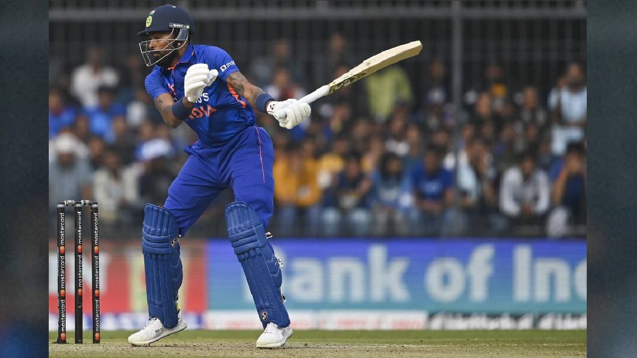 Pandya put on 54 for the seventh wicket with Shardul Thakur, who hit 25. (Image: AFP) Pandya put on 54 for the seventh wicket with Shardul Thakur, who hit 25. (Image: AFP)
