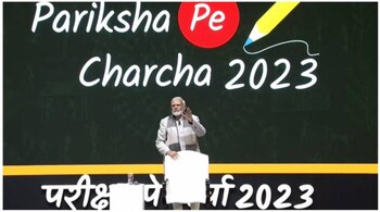 PM Narendra Modi during 'Pariksha pe Charcha 2023'. (Image credit: @BJP/Twitter)