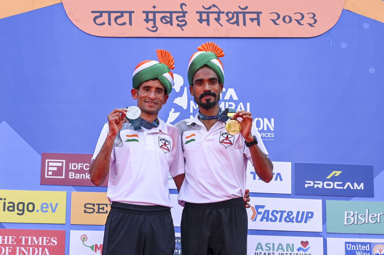 Winners of Tata Mumbai Marathon 2023. Photos by Emmanuel Yogini for Moneycontrol