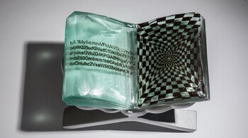 Detail from a work by Boston-based artist Hemi Bawa, one of 20 artists whose works will be on show at the Glass Menagerie, Contemporary Practices in Glass exhibition curated by Kristine Michael.