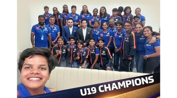 India U-19 women beat England U-19 women by seven wickets and scripted history on January 29, 2023. (Image: Twitter/NooshinKhadeer)