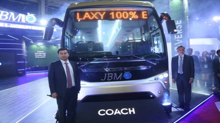 JBM Auto rolled out its maiden electric luxury coach 'Galaxy ‘at Auto Expo 2023.