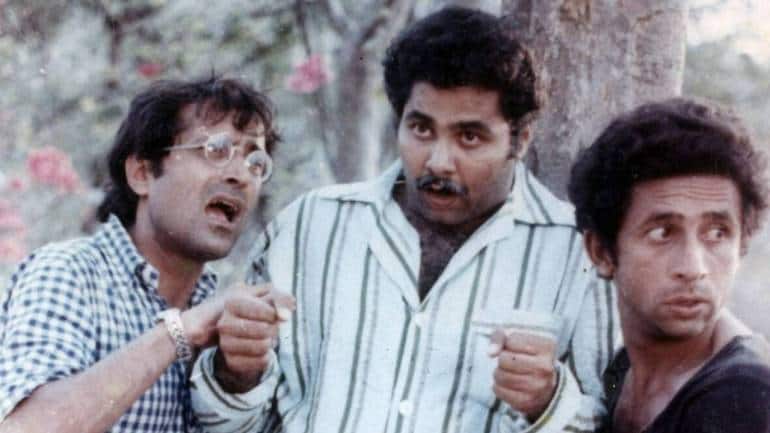 (From left) The late Ravi Baswani, Satish Shah and Naseeruddin Shah in a still from Kundan Shah's Jaane Bhi Do Yaaro (1983).