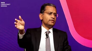 TCS CEO Rajesh Gopinathan during the post-earnings press briefing 