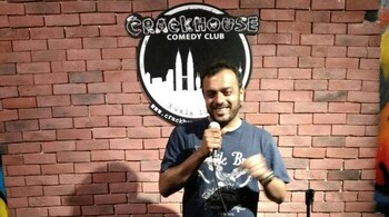 Standup comic Vikram Poddar performing at KL Crackhouse, Kuala Lumpur, Malaysia.