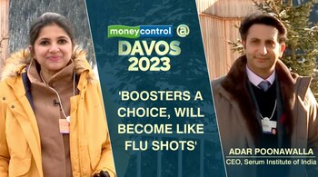 World Economic Forum | Davos 2023 | Moneycontrol @ Davos
Adar Poonawalla, the CEO of Serum Institute of India speaks to Moneycontrol at the World Economic Forum, talks about whether people should take booster doses. 'With hardly any cases in India right now, boosters are a personal choice. Covovax has been licensed, it's good against Omicron. Some people take flu shots, this will become like that', he says. Watch!