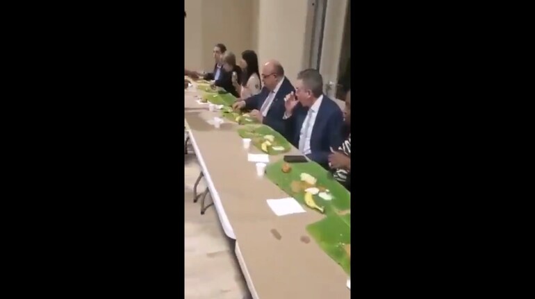 Fact-check: This video of foreigners eating with hands on banana leaf is not  from UK PM's Pongal feast