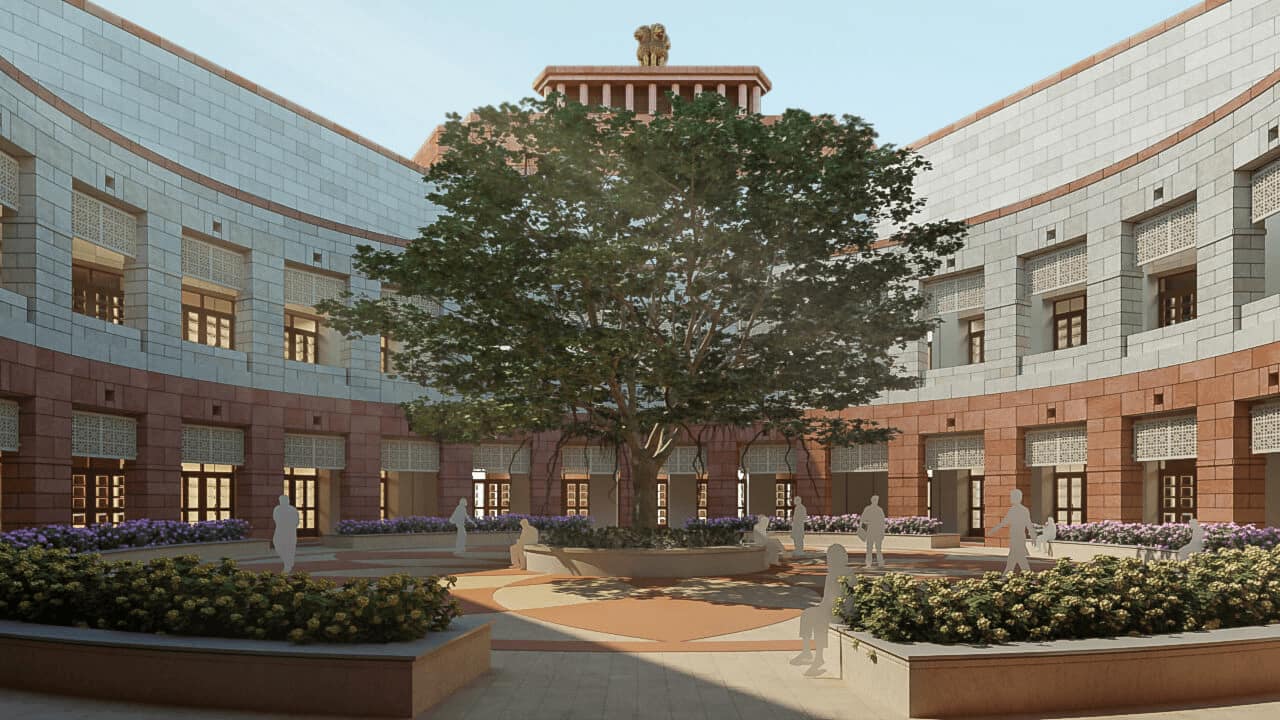 The new Parliament building is part of the redevelopment of the Central Vista, to give a new identity to the ‘power corridor’ of India.