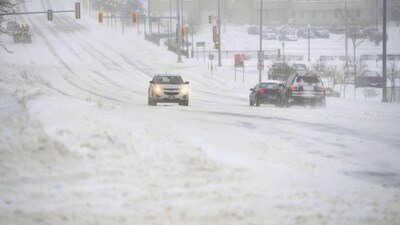 A sprawling winter storm is set to freeze a huge swath of the US this weekend (File image) 