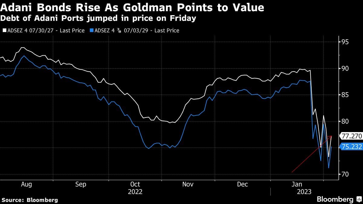 Adani Bonds Rise As Goldman Points to Value | Debt of Adani Ports jumped in price on Friday