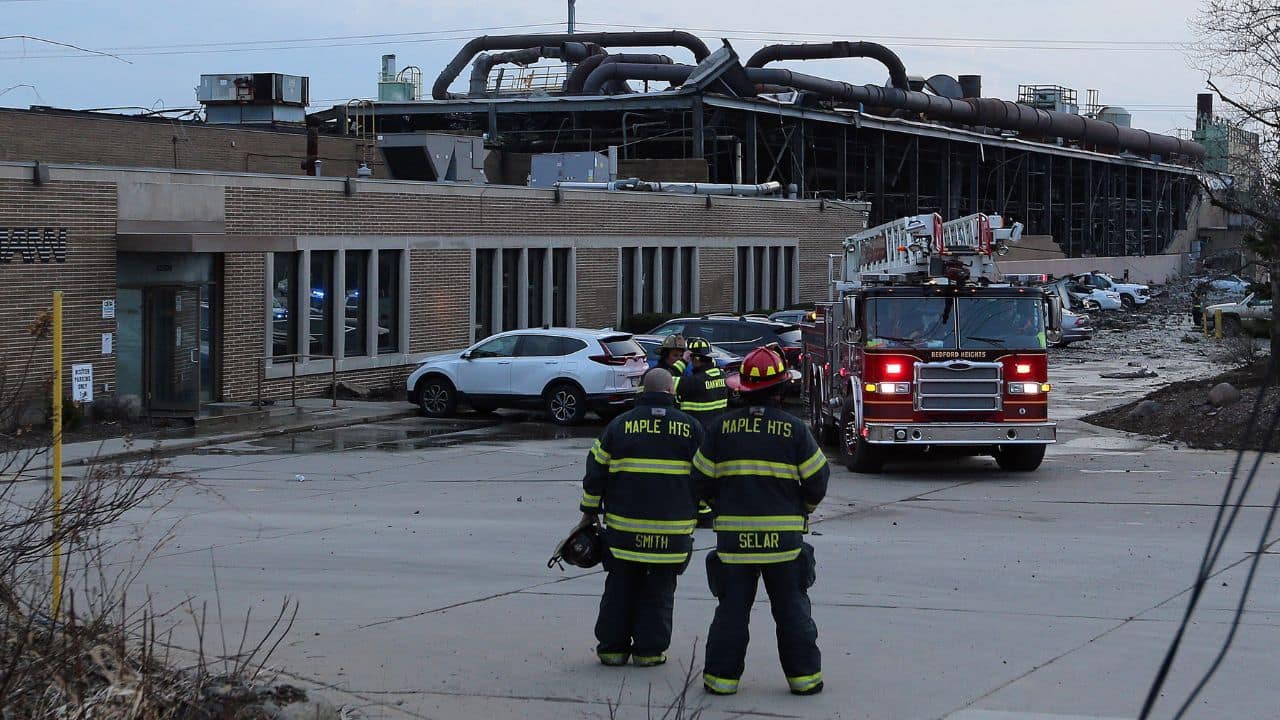 The explosion was about 70 miles (112 km) northwest of East Palestine, Ohio, where earlier this month a train loaded with toxic chemicals derailed, causing a fire that sent a cloud of smoke over the town and forced thousands of people to evacuate. (Image: Reuters) The explosion was about 70 miles (112 km) northwest of East Palestine, Ohio, where earlier this month a train loaded with toxic chemicals derailed, causing a fire that sent a cloud of smoke over the town and forced thousands of people to evacuate. (Image: Reuters)